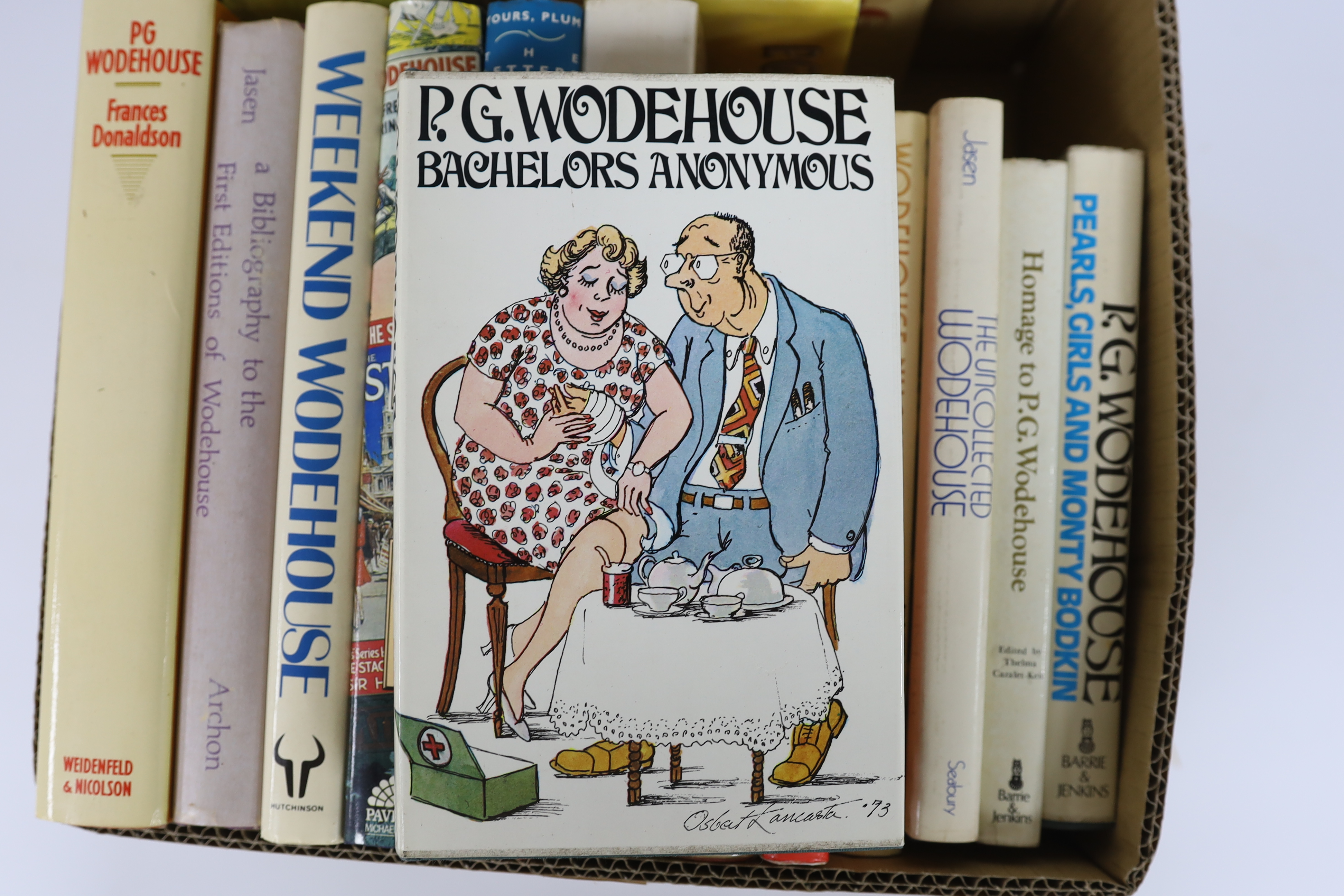 Wodehouse, P.G. - Pearls, Girls and Monty Bodkin. Ist edition. publisher's cloth and d/wrapper. 1972; Wodehouse, P.G. - Bachelors Anonymous. Ist edition. publisher's cloth and d/wrapper. 1973; Wodehouse, P.G. - Sunset at